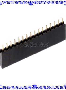 61301611821 针座连接器16POS插座2.54mm母形插口通孔直针镀金