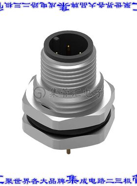 643250100604 圆形连接器4POS插座公形引脚螺钉镀金面板安装