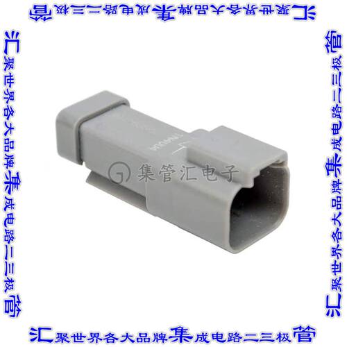AT04-2P-D1N4GRY 矩形连接器2POS插座公引脚灰色压接自由悬挂