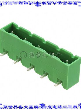 1766372 端子块连接器5POS接头公引脚带罩7.5mm绿色90DEG通孔