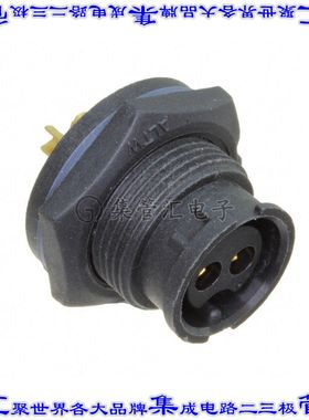 ABB-02PMFS-LC7001 圆形连接器2POS插座母插口焊杯镀金面板安装