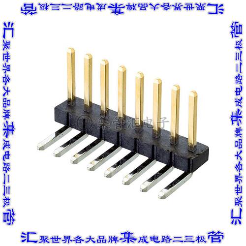 M50-3930842 针座连接器8POS接头1.27mm公形插针通孔直角镀金