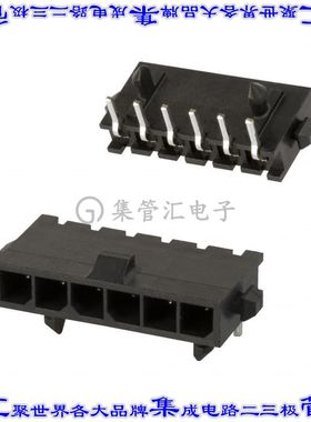 2-1445055-6 针座连接器6POS接头3mm公形插针通孔直角锡