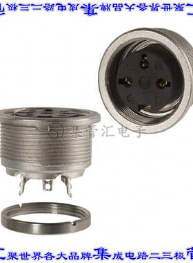 T3263000U 圆形连接器3POS插座母插口焊杯银面板安装