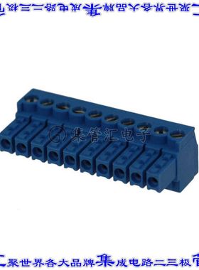 1-796693-0 端子块连接器10POS插头母插口3.5mm蓝色自由悬挂