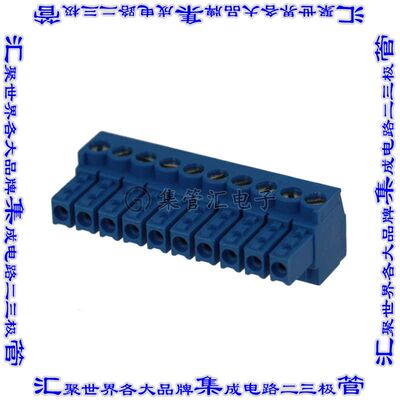 1-796693-0 端子块连接器10POS插头母插口3.5mm蓝色自由悬挂