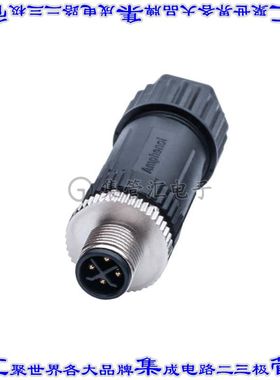 M12S-04BMMB-SL7002 圆形连接器4POS插头公引脚螺钉镀金自由悬挂