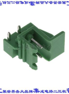 EU0270510000G 端子块连接器2POS接头公引脚带罩5mm绿色90DEG通孔