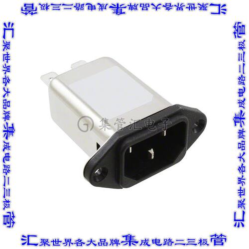 FN9233B-10-06 电源接入连接器3POS插座公型片状插脚IEC320-C14面