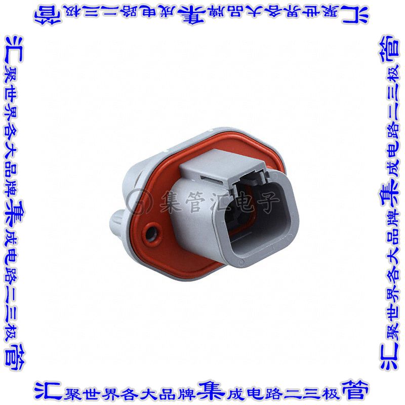 ATP04-2P-PM08G 矩形连接器外壳2POS插座公形引脚黑色面板安装