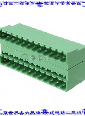 1762703 端子块连接器24POS接头公引脚带罩2排5.08mm绿色90DEG通