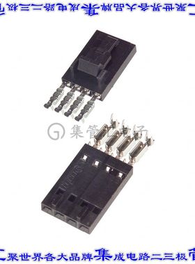 103957-3 矩形连接器4POS插座2.54mm母插口黑色IDC镀金自由悬挂