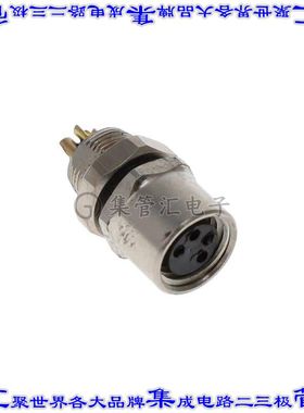 ALBKF08-FM8BR4-SL 圆形连接器4POS插头母插口焊杯面板安装