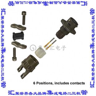 圆形连接器6POS插座母插口压接镀金自由悬挂 MS3121F