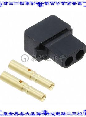 M80-6110245 矩形连接器2POS插座2mm母插口黑色压接镀金自由悬挂