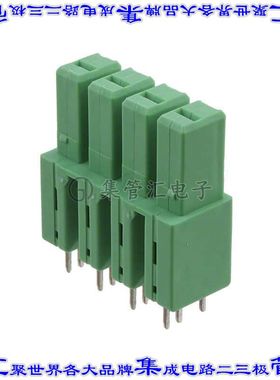 1708844 端子块连接器4POS接头母型插口7.62mm绿色垂直通孔