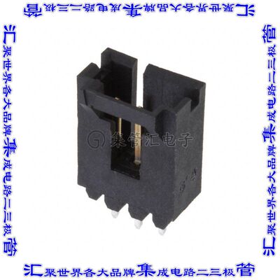 5-104362-2 针座连接器3POS接头2.54mm公形插针通孔直针镀金