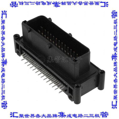 1-967280-1 针座连接器42POS插头3排5mm公形插针通孔直角锡