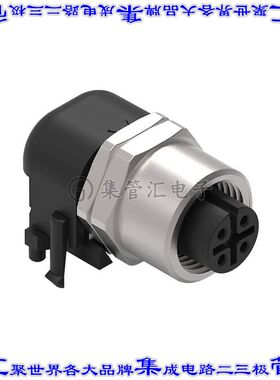 643280100304 圆形连接器4POS插座母插口螺钉镀金面板安装通孔直