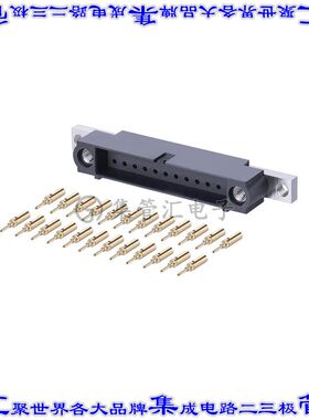 M80-5C12605MU 矩形连接器26POS插头2排2mm公引脚黑色压接镀金面