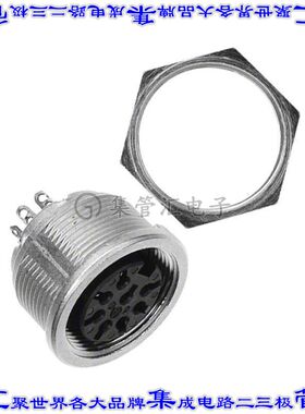 T3507009U 圆形连接器8POS插座母插口焊杯银面板安装