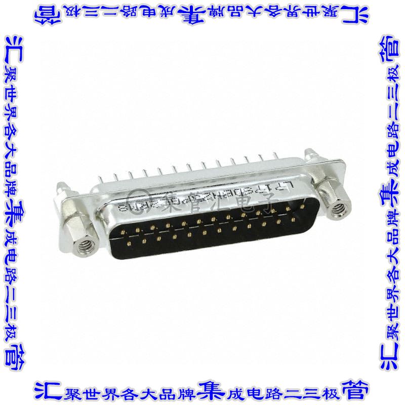 L717SDBH25POL2RM8 连接器25POS插头公引脚2排D-Sub通孔