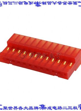 4-641190-2 矩形连接器12POS插座2.54mm母插口红色IDC镀金自由悬