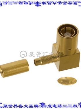 414002-2 同轴连接器SMB插头母形插口焊接50欧姆自由悬挂直角