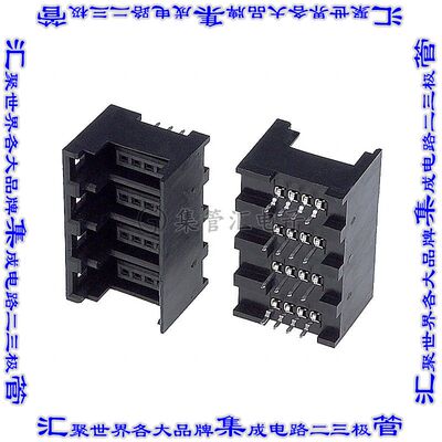 1473567-4 针座连接器16POS插座4排2mm母形插口通孔直针镀金