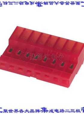 3-640440-8 矩形连接器8POS插座2.54mm母插口红色IDC锡自由悬挂直