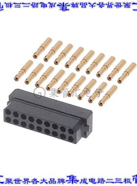 M80-8881805 矩形连接器18POS插座2排2mm母插口黑色压接镀金自由