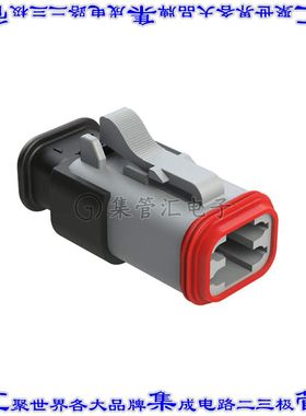 AT06-4S-SR02GRY 矩形连接器外壳4POS插头2排母形插口灰色自由悬