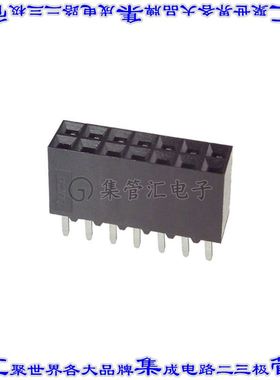 5-534236-7 针座连接器14POS插座2排2.54mm母形插口通孔直针镀金