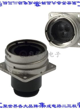 208495-1 圆形连接器3(电源)插座外壳用于公插针银色面板安装