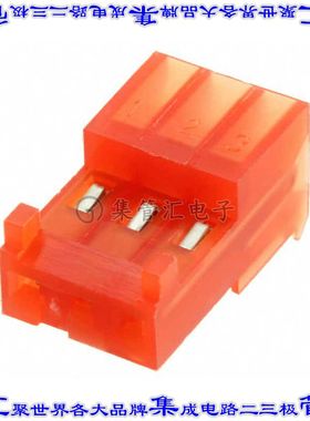 3-643813-3 矩形连接器3POS插座2.54mm母插口红色IDC锡自由悬挂直