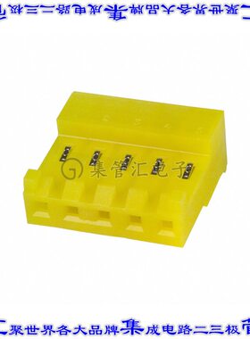 3-643818-5 矩形连接器5POS插座3.96mm母插口黄色IDC锡自由悬挂