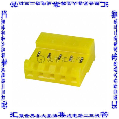 3-643818-5 矩形连接器5POS插座3.96mm母插口黄色IDC锡自由悬挂