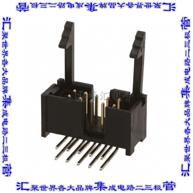 104130-1 针座连接器10POS接头2排2.54mm公形插针通孔直角镀金