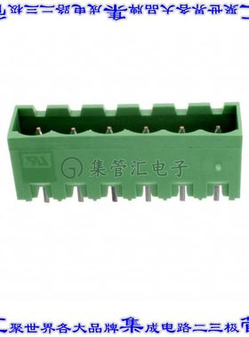 796636-6 端子块连接器6POS接头公引脚带罩5.08mm绿色垂直通孔