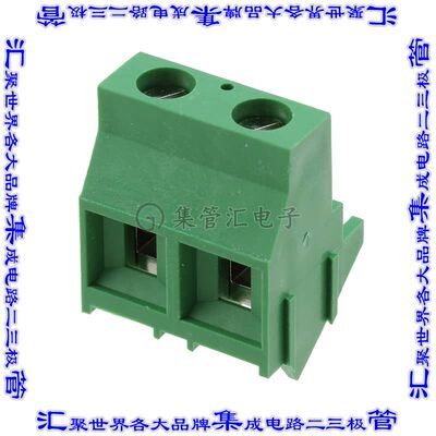 796741-2 线对板连接器2POS接线端子9.53mm通孔35角度带板