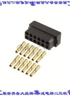 M80-8441245 矩形连接器12POS插座2排2mm母插口黑色压接镀金自由