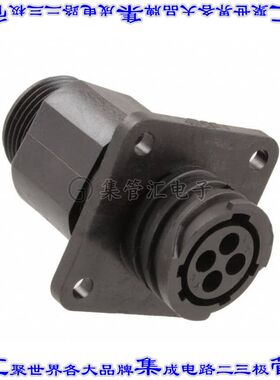 1977879-1 圆形连接器4POS插座外壳用于母插口黑色面板安装底壳