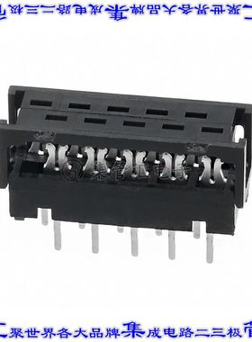 1-2178713-0 连接器10POS带状电缆DIP针座2排1.27mm通孔IDC黑色