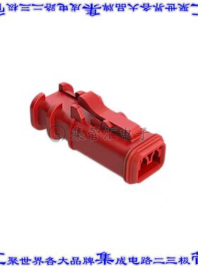 AT06-2S-OMRED 矩形连接器外壳2POS插头母形插口红色自由悬挂
