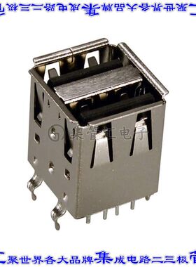 KUSBVX-AS2N-B-1 连接器USB-A叠接式插座8POS通孔