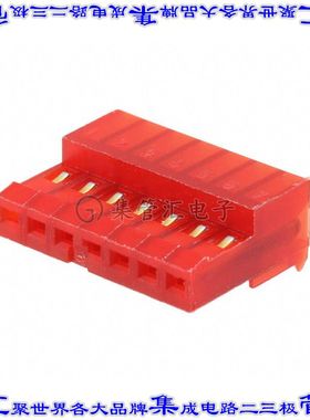 3-641237-7 矩形连接器7POS插座2.54mm母插口红色IDC镀金自由悬挂