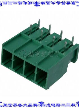 VC0400500000G 端子块连接器4POS接头公引脚带罩7.62mm绿色90DEG