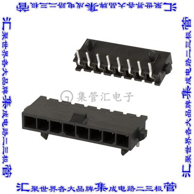 2-1445098-8 针座连接器8POS接头3mm公形插针通孔直角镀金