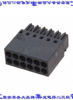 1027608 端子块连接器12POS母插口插头体座2排2.54mm黑色自由悬挂