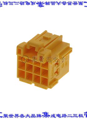 1-967622-2 矩形连接器外壳12POS插座3排5mm母形插口黄色自由悬挂